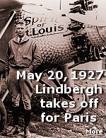 Charles Lindbergh left New York on May 20, 1927, heading toward Nova Scotia to minimize his time over water. The 15-hour leg over the Atlantic was a harrowing experience. 